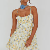 Eternal Sunshine Gathered Bust Babydoll Dress Vintage Blue