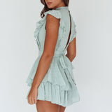 Nellie Lace Bust High Neck Romper Sage
