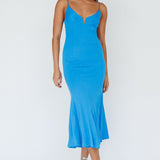Lake Como Bodycon Maxi Dress Blue