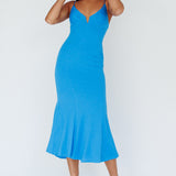 Lake Como Bodycon Maxi Dress Blue