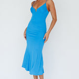 Lake Como Bodycon Maxi Dress Blue