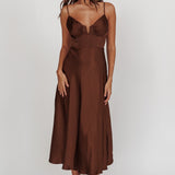 Lake Como A-Line Midi Dress Brown