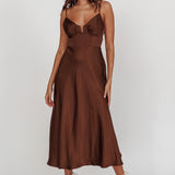 Lake Como A-Line Midi Dress Brown