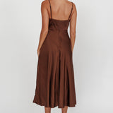 Lake Como A-Line Midi Dress Brown