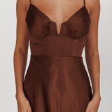 Lake Como A-Line Midi Dress Brown