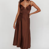 Lake Como A-Line Midi Dress Brown