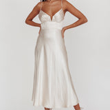 Lake Como A-Line Midi Dress Champagne
