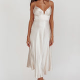 Lake Como A-Line Midi Dress Champagne