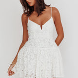 Lake Como Lace Mini Dress White