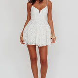 Lake Como Lace Mini Dress White