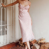 Malibu Gathered Bust Cami Strap Midi Dress Spring Pink