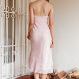 Malibu Gathered Bust Cami Strap Midi Dress Spring Pink