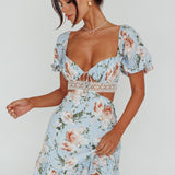 Sweet Romance Cut-Out Mini Dress Blue