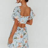 Sweet Romance Cut-Out Mini Dress Blue
