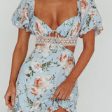 Sweet Romance Cut-Out Mini Dress Blue