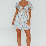Sweet Romance Cut-Out Mini Dress Blue