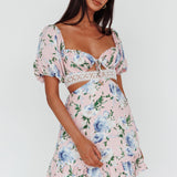 Sweet Romance Cut-Out Mini Dress Pink