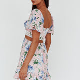 Sweet Romance Cut-Out Mini Dress Pink