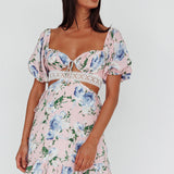 Sweet Romance Cut-Out Mini Dress Pink