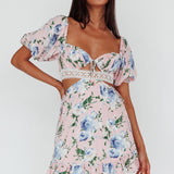 Sweet Romance Cut-Out Mini Dress Pink
