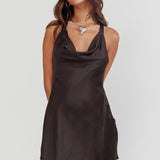 Champagne Showers Halterneck Slip Mini Dress Black