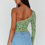 Fifi One Sleeve Bodysuit Leopard Apple