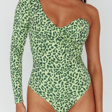 Fifi One Sleeve Bodysuit Leopard Apple