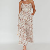 Corrie Gathered Bodice Jumpsuit Floral White
