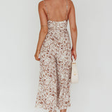 Corrie Gathered Bodice Jumpsuit Floral White