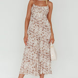 Corrie Gathered Bodice Jumpsuit Floral White