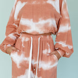 Low Key Dropped Shoulder Ribbed Top Orange
