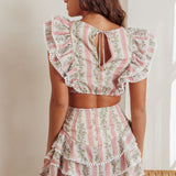 Wild And Free Tiered Ruffle Skorts Floral Natural