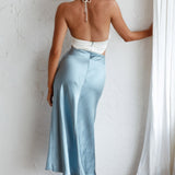 Social Butterfly Cut-Out Waist Midi Dress Teal