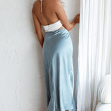 Social Butterfly Cut-Out Waist Midi Dress Teal