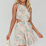 Jinx Open Back Flounce Mini Dress Pink