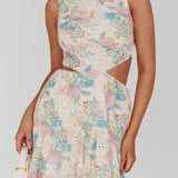 Jinx Open Back Flounce Mini Dress Pink