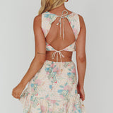 Jinx Open Back Flounce Mini Dress Pink