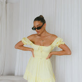 Amilie Shirred Waist Sundress Lemon