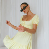 Amilie Shirred Waist Sundress Lemon