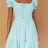 Amilie Shirred Waist Sundress Mint