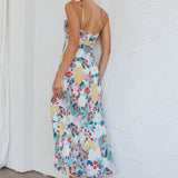 Missoula Cami Strap Padded Bust Midi Dress Flower Print Green