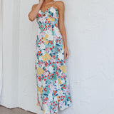 Missoula Cami Strap Padded Bust Midi Dress Flower Print Green