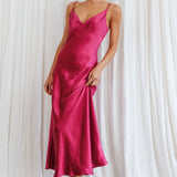 Infinity Pintuck Bust Midi Dress Fuchsia