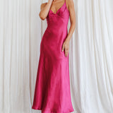 Infinity Pintuck Bust Midi Dress Fuchsia