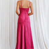 Infinity Pintuck Bust Midi Dress Fuchsia