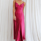 Infinity Pintuck Bust Midi Dress Fuchsia