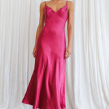 Infinity Pintuck Bust Midi Dress Fuchsia
