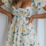 You're So Magic Cut-Out Mini Dress Floral Yellow