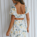 You're So Magic Cut-Out Mini Dress Floral Yellow