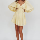 Miraya Balloon Sleeve Twist Mini Dress Butter